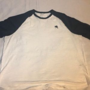 Express Baseball Shirt White With Navy Sleeves